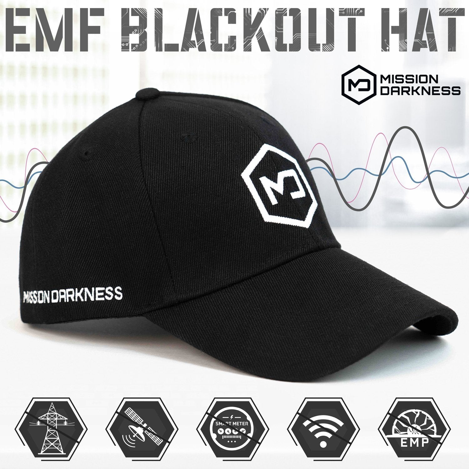 Shielding Faraday EMF Protection Baseball Hat